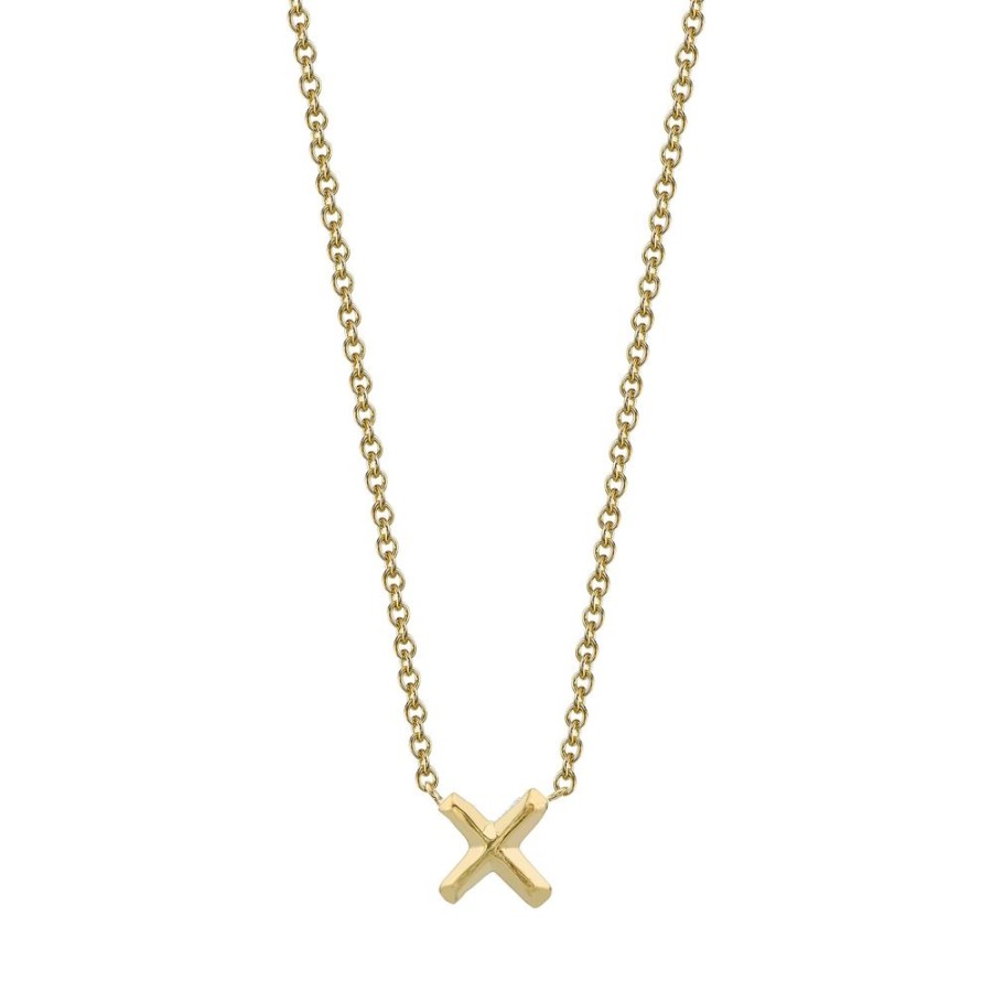 Jewelry Lizzie Mandler | X Necklace - Yellow Gold