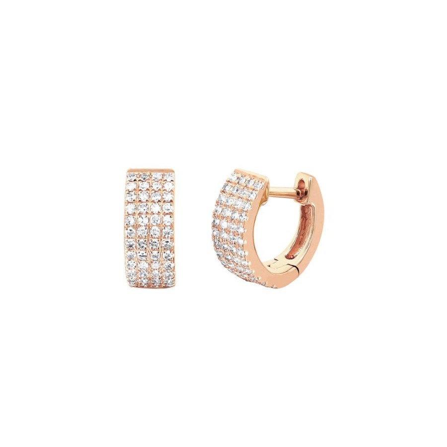 Jewelry EF Collection | Jumbo Diamond Huggies - Rose Gold