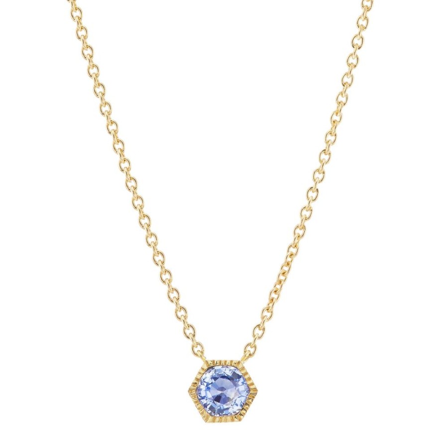 Jewelry Ark | Lakshmi Hexagon Neclace - Blue Sapphire