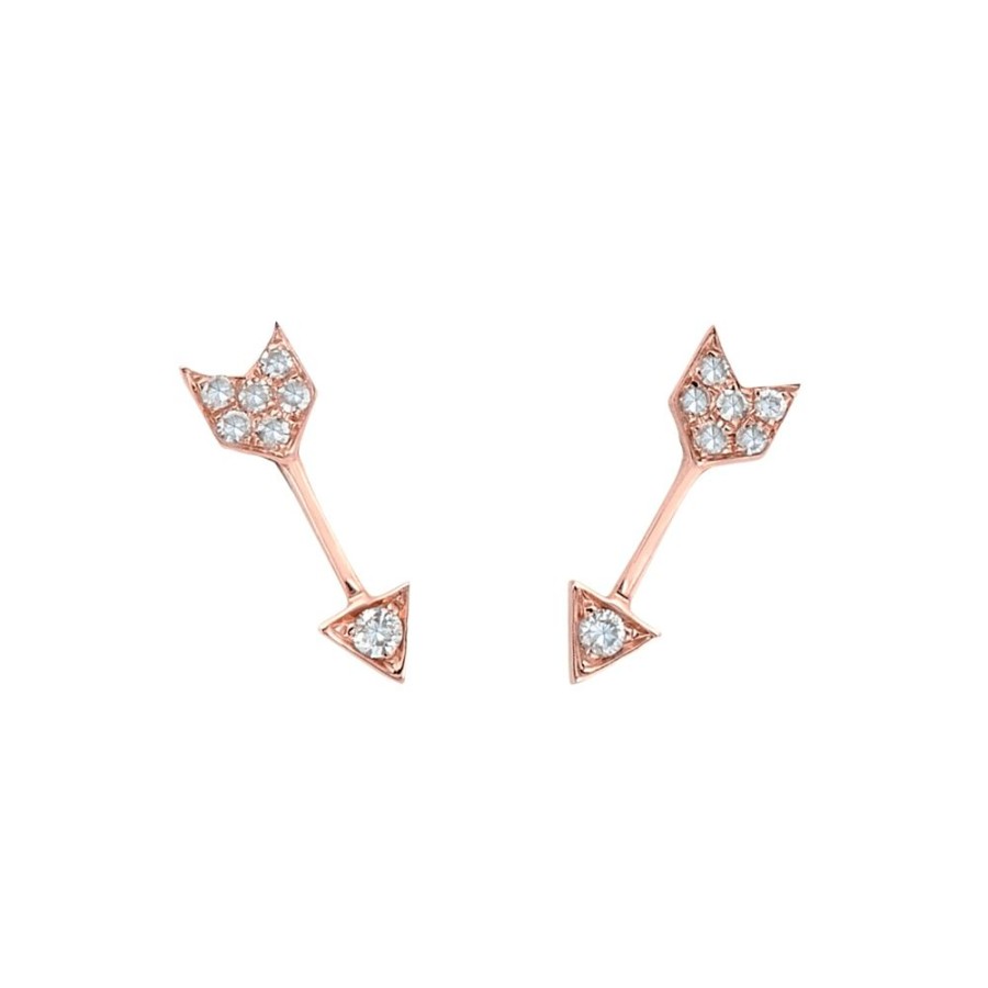 Jewelry EF Collection | Mini Arrow Studs - Rose Gold