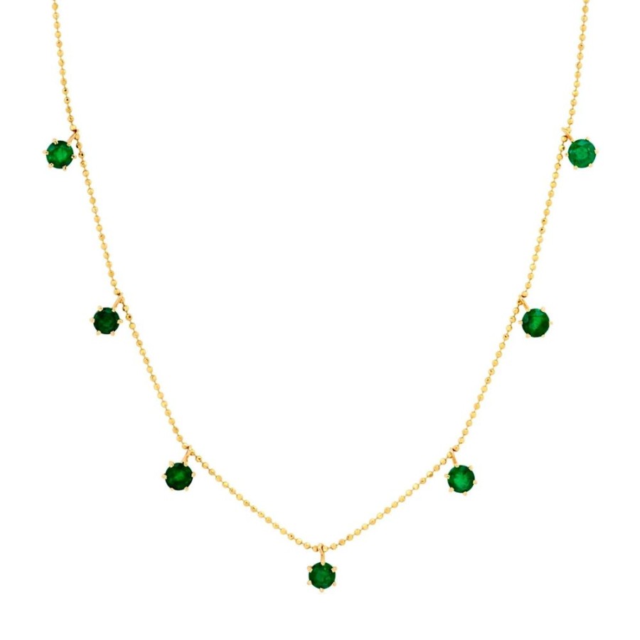 Jewelry Graziela | Small Floating Diamond Necklace - Emerald