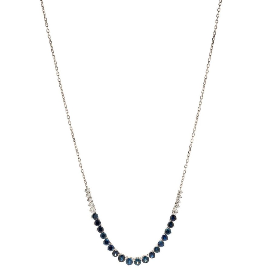 Jewelry Ara Vartanian | Blue Sapphire River Chain Necklace