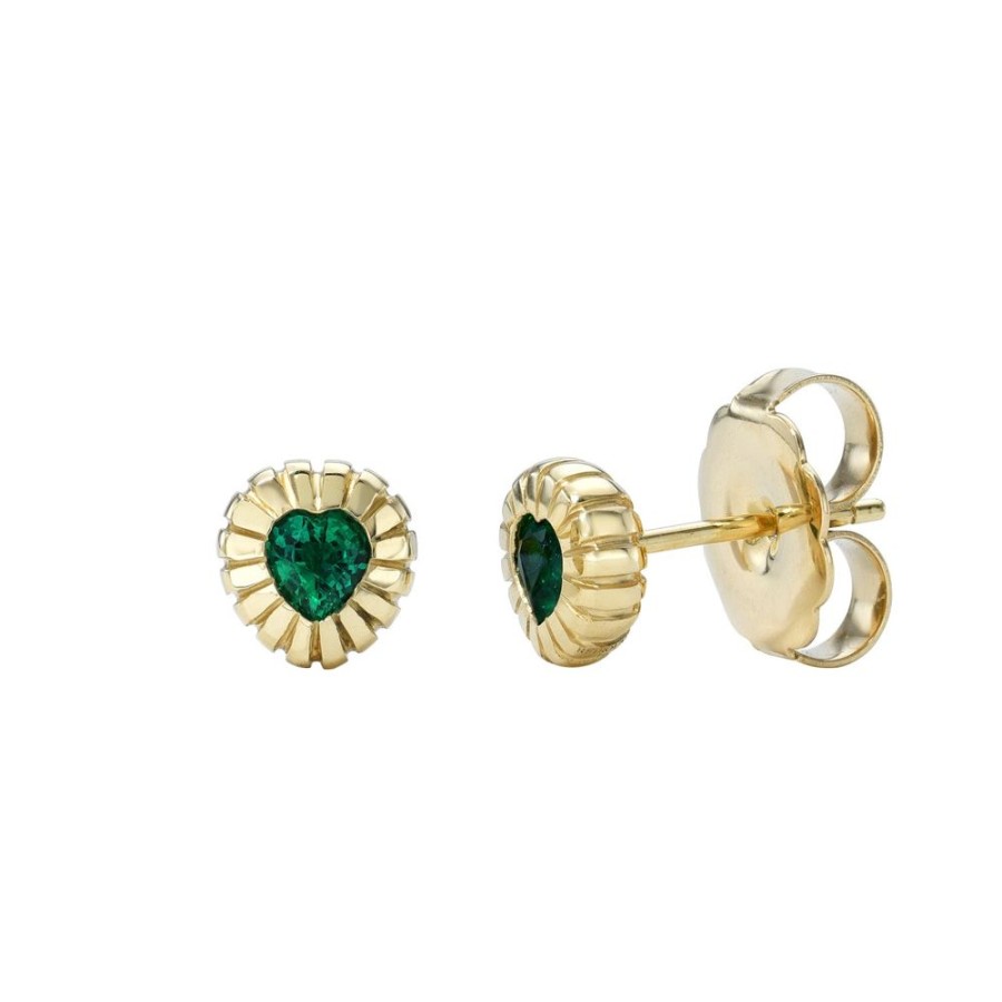 Jewelry Retrouvaí | One-Of-A-Kind Heirloom Emerald Heart Studs