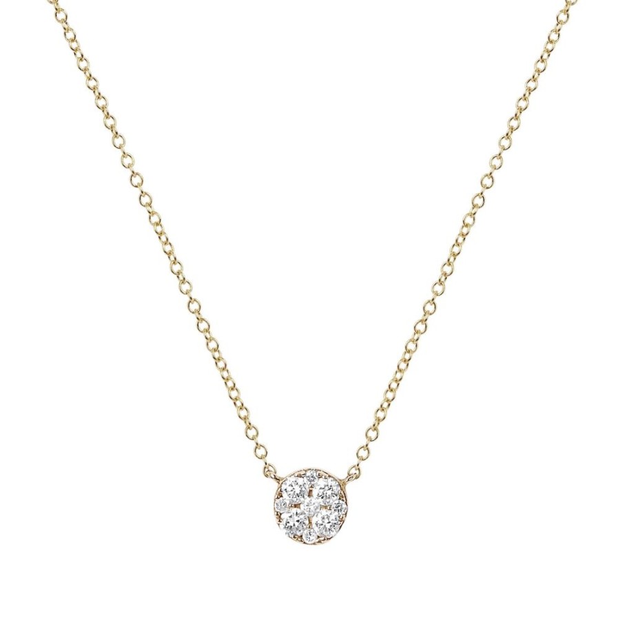 Jewelry EF Collection | Diamond Disk Choker - Gold