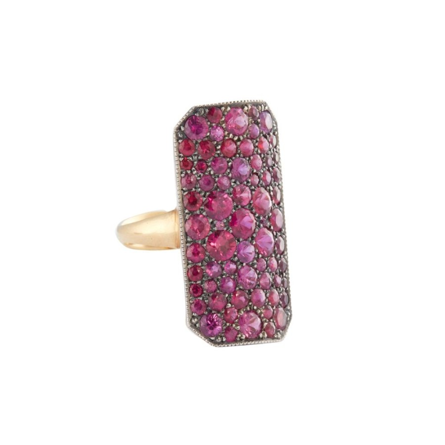 Jewelry Arman Sarkisyan | Rectangle Cobblestone Ring - Ruby