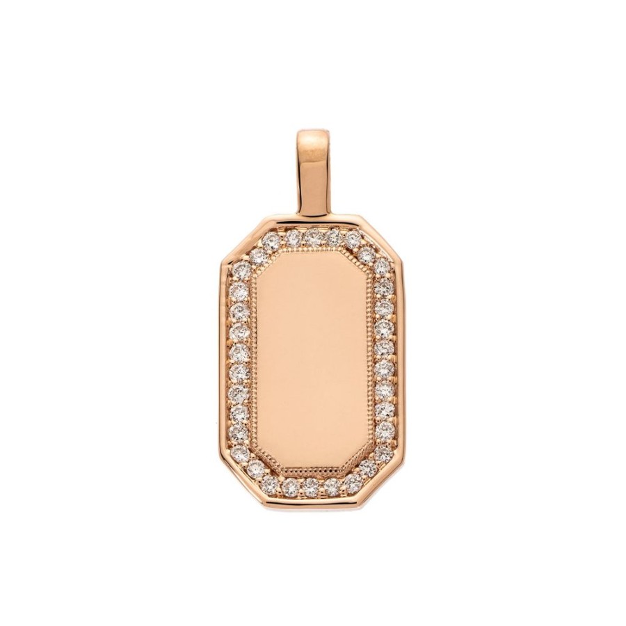 Jewelry Sethi Couture | P.S. Large Tag Diamond Charm - Rose Gold