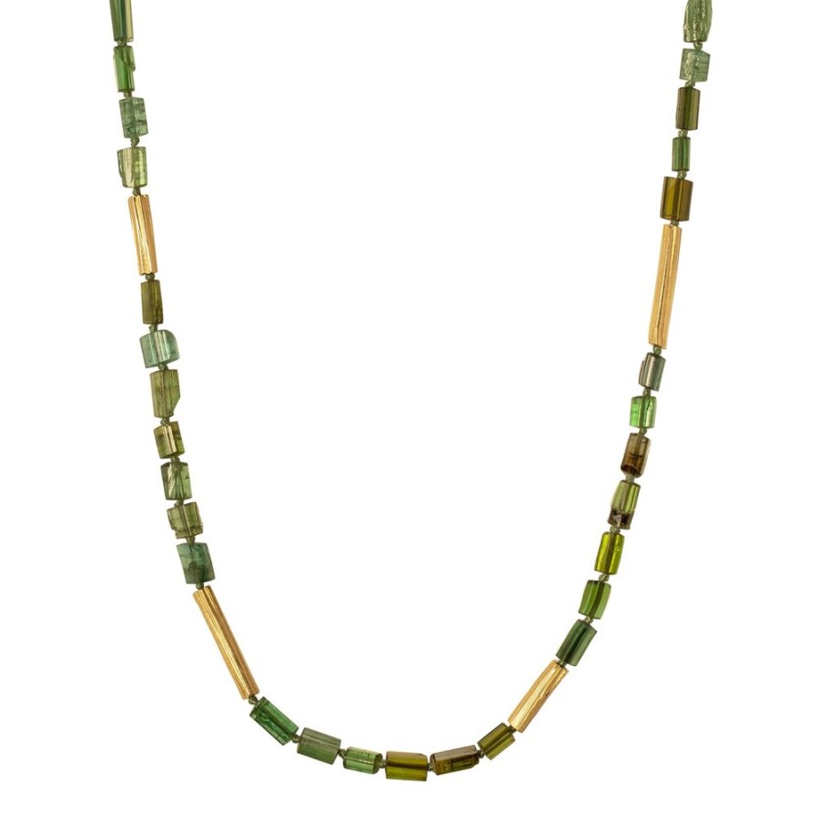 Jewelry Annette Ferdinandsen | Short Strand Reed Necklace - Green Tourmaline