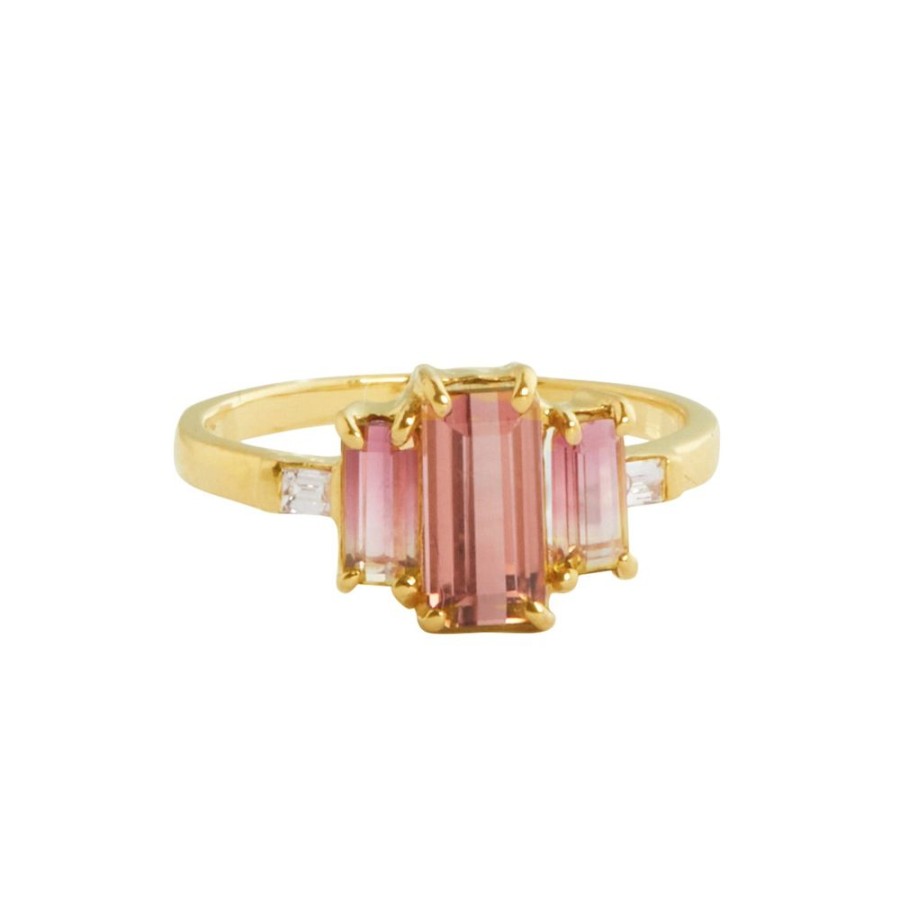 Jewelry Xiao Wang | One-Of-A-Kind Three Stone Pink Galaxy Ring