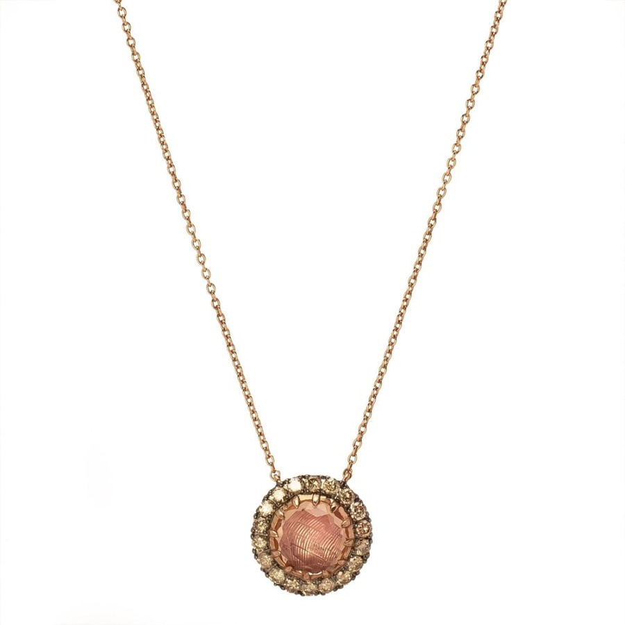 Jewelry Larkspur & Hawk | Caprice Round Solitaire Necklace - Ballet