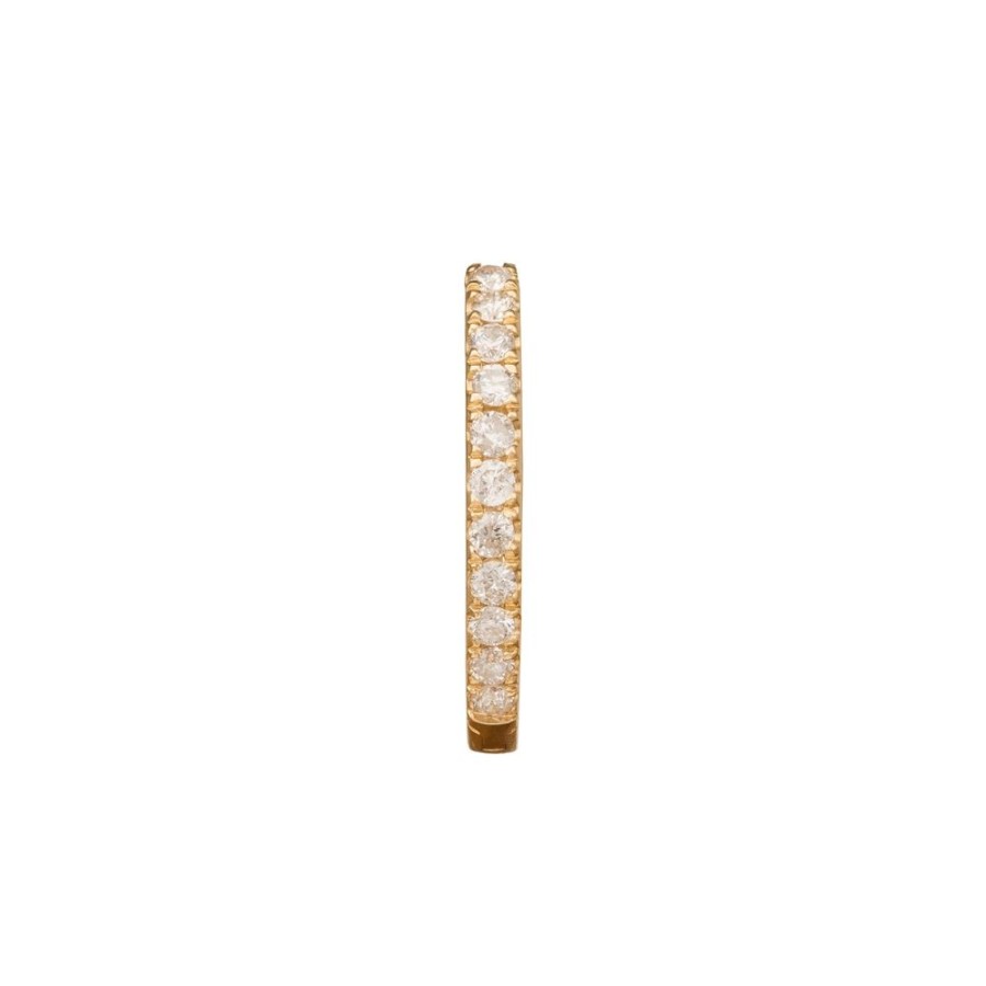 Jewelry Trouver | Half Paved Huggie 9.5Mm - Yellow Gold