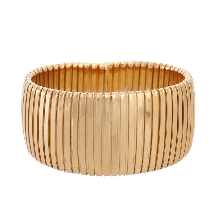 Jewelry Sidney Garber | Petite Wide Flat Golden Cuff