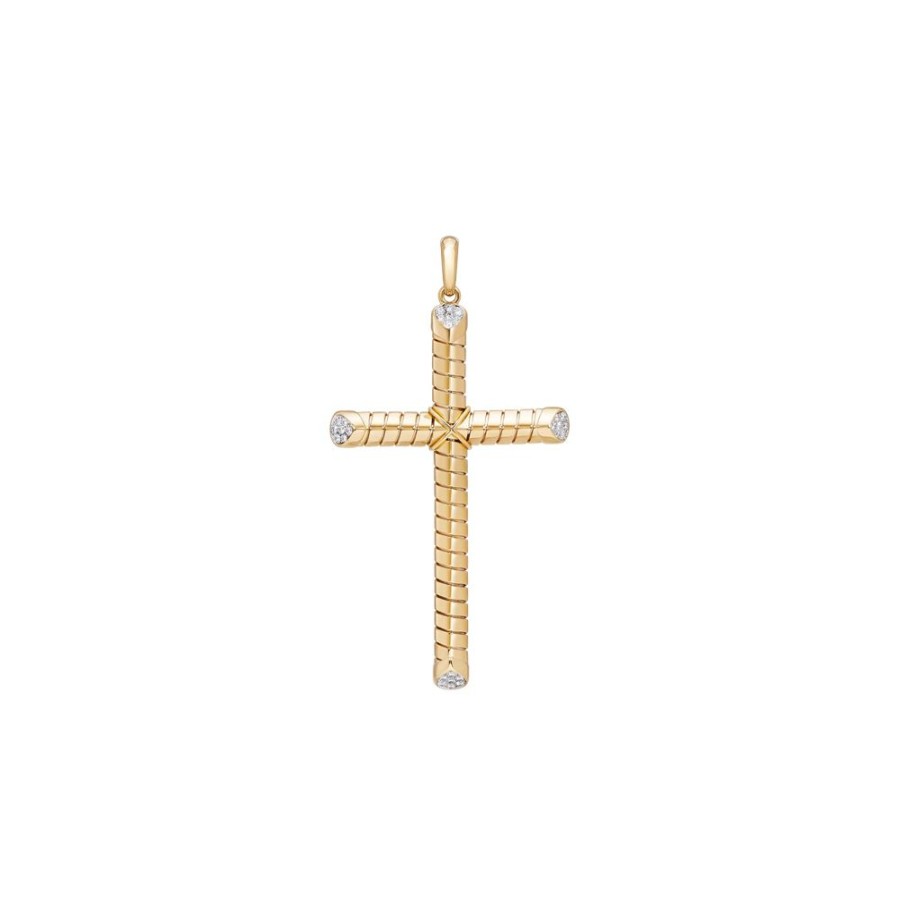 Jewelry Marina B | Pave Diamond Trisolina Cross Pendant