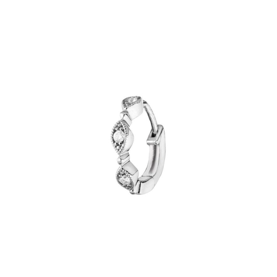 Jewelry Stone Paris | Yasmine Tiny Hoop - White Gold