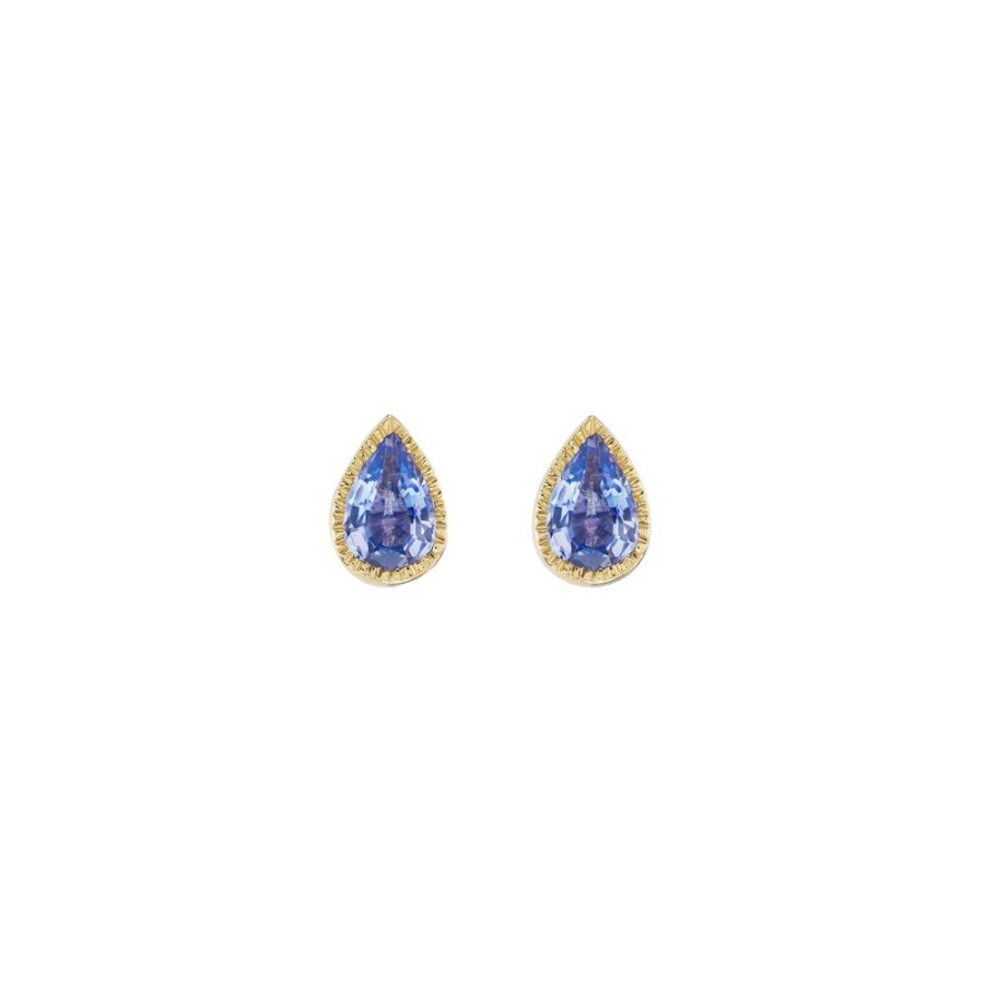 Jewelry Ark | Lakshmi Teardrop Studs - Blue Sapphire