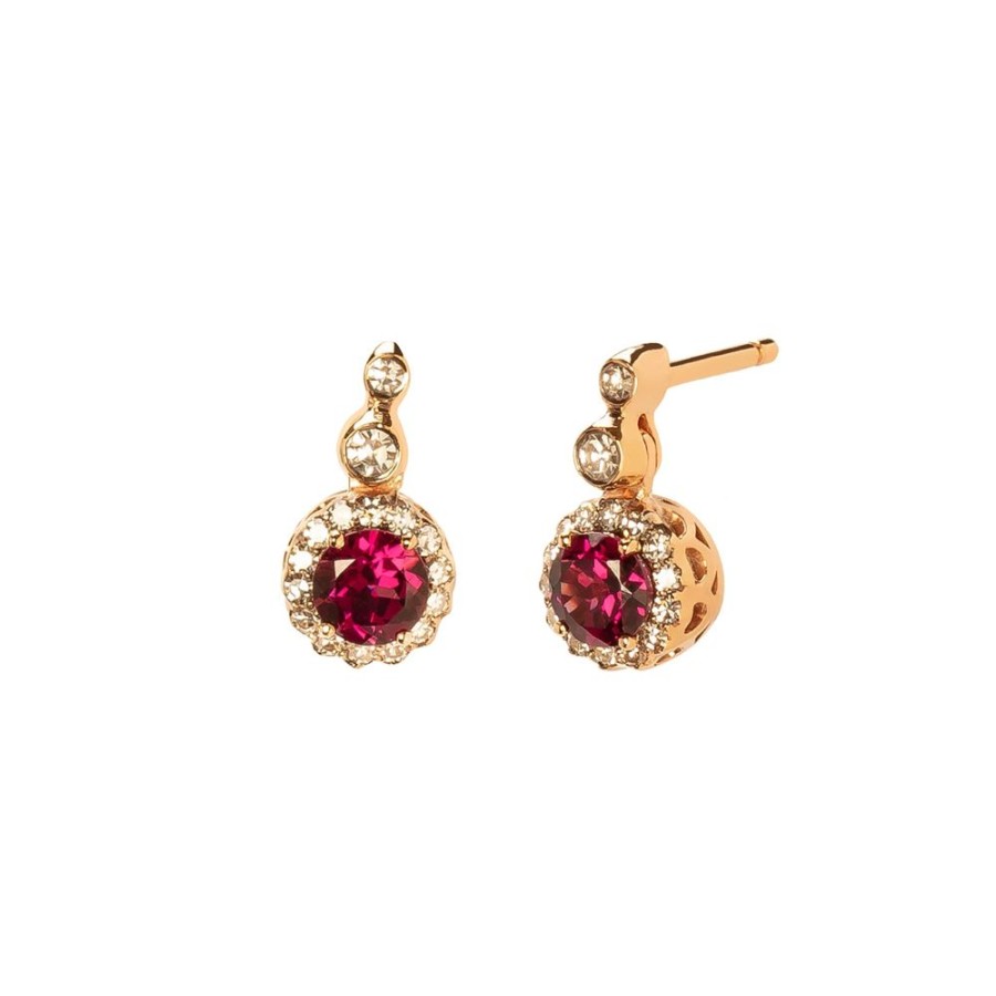 Jewelry Selim Mouzannar | Beirut Drop Earrings - Rhodolite & Diamond