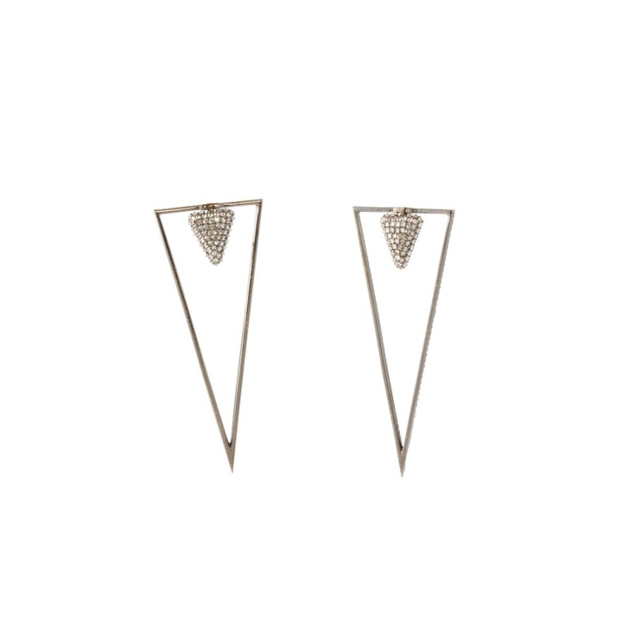 Jewelry Arunashi | Reverse Set Up And Down Triangle Earrings