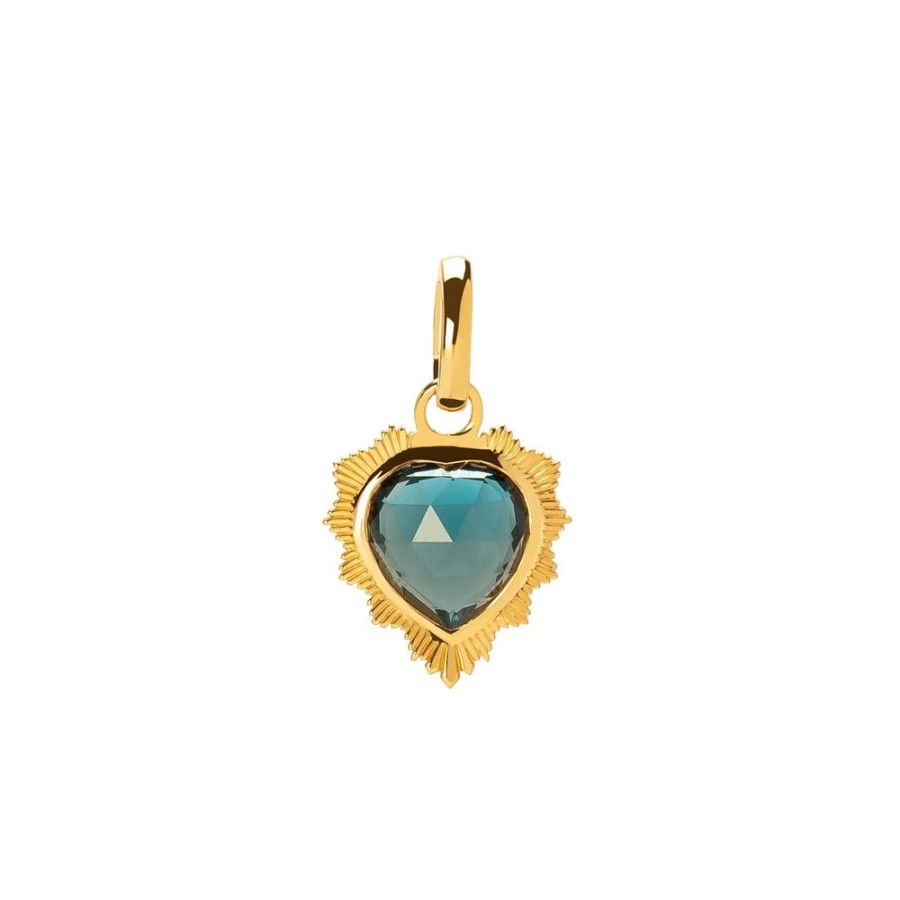 Jewelry Foundrae | Heart Medallion - London Blue Topaz