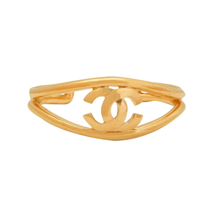 Jewelry Antique & Vintage Jewelry | Chanel Wide Logo Cuff