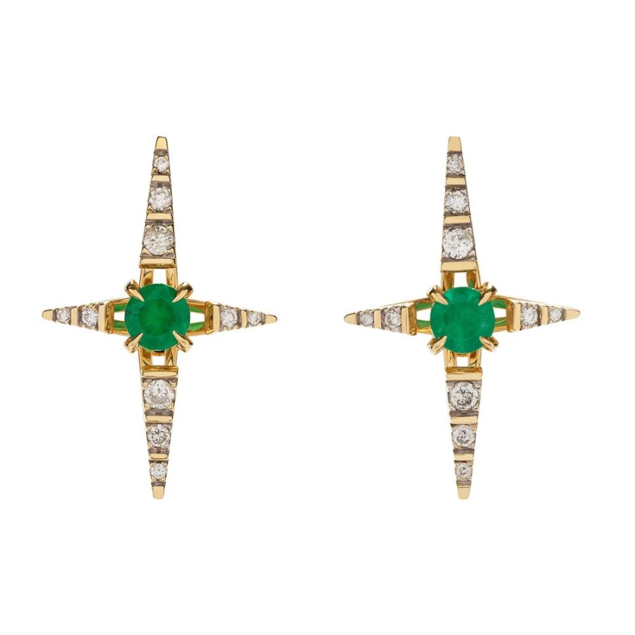 Jewelry Ara Vartanian | Emerald Pulsar Earrings