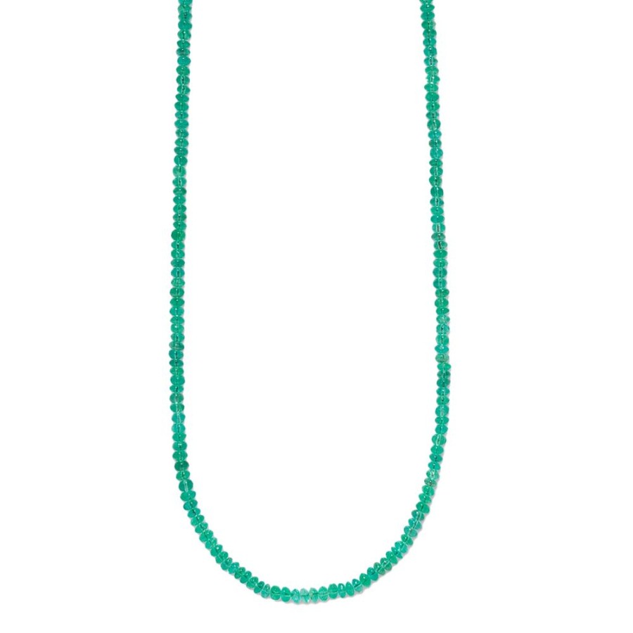 Jewelry Azlee | Adjustable Small Bead Necklace - Emerald