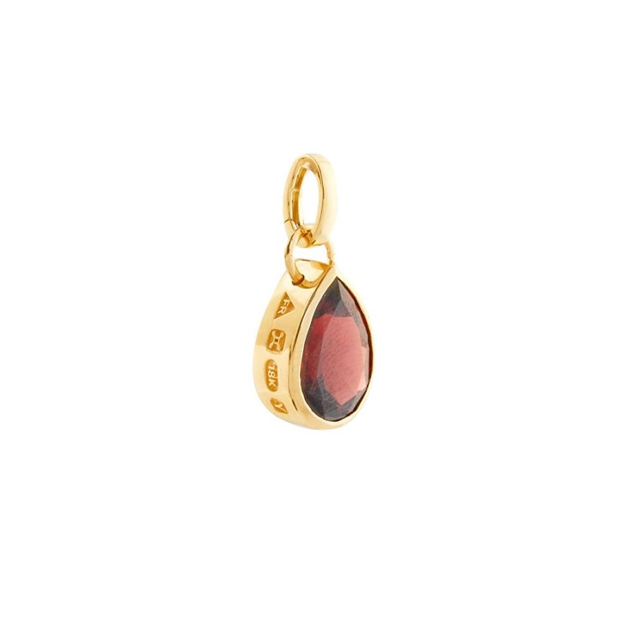 Jewelry Foundrae | Medium Forever & Always A Pair Pear Pendant - Garnet