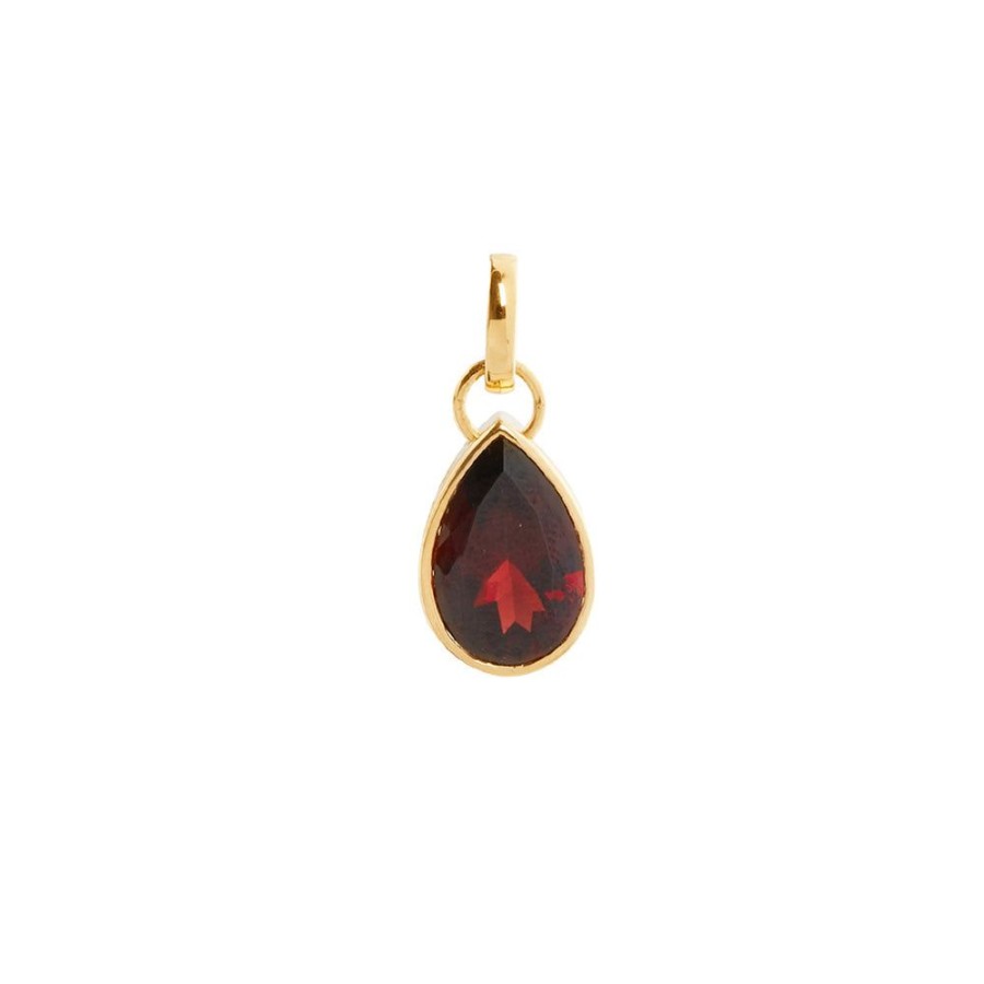 Jewelry Foundrae | Medium Forever & Always A Pair Pear Pendant - Garnet