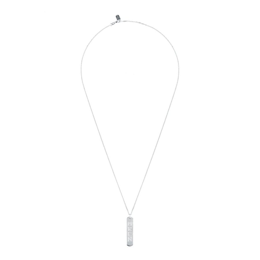 Jewelry Carbon & Hyde | Custom Longtag Necklace - White Gold