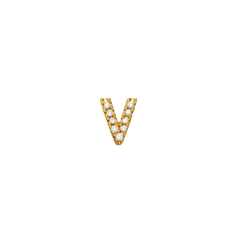 Jewelry Loquet | Diamond Letter V Charm