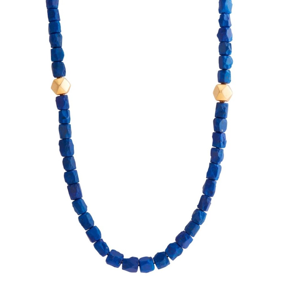 Jewelry Lisa Eisner Jewelry | Lapis Nugget Gold Bead Necklace