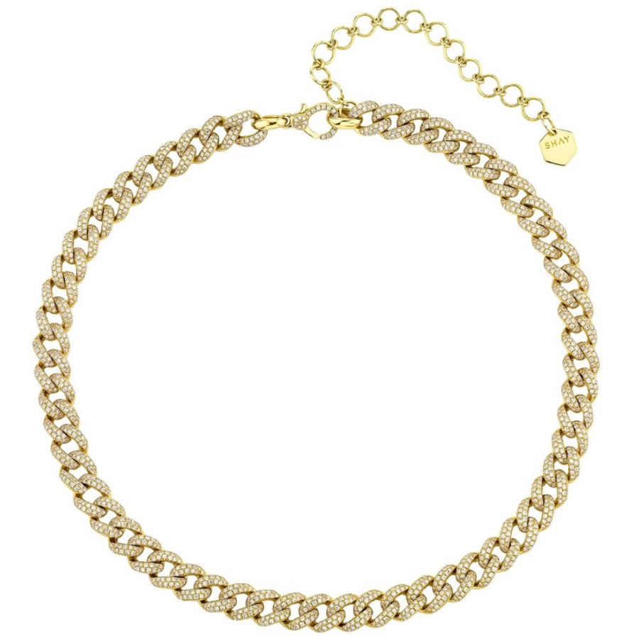 Jewelry SHAY | Medium Diamond Link Choker - Yellow Gold