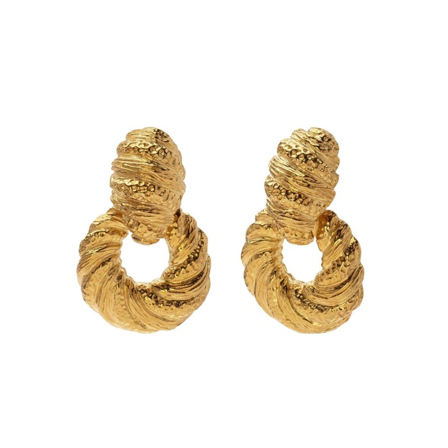 Jewelry Antique & Vintage Jewelry | Textured Clip On Earrings