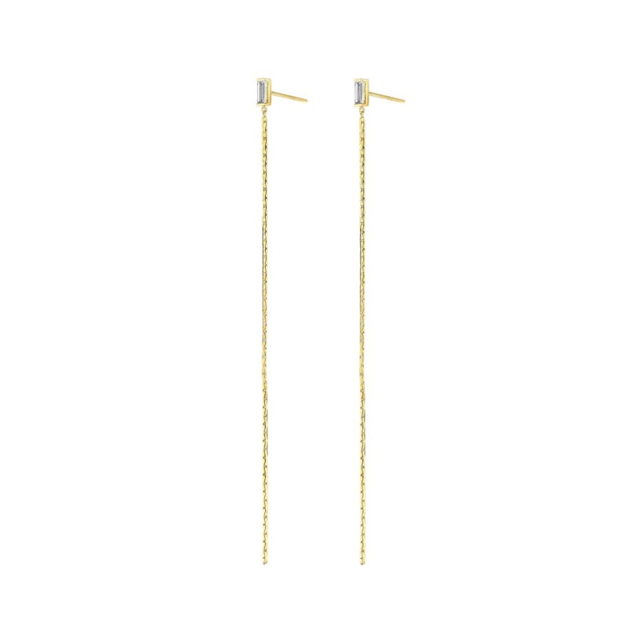 Jewelry Cadar | Light Baguette Diamond Drop Earrings