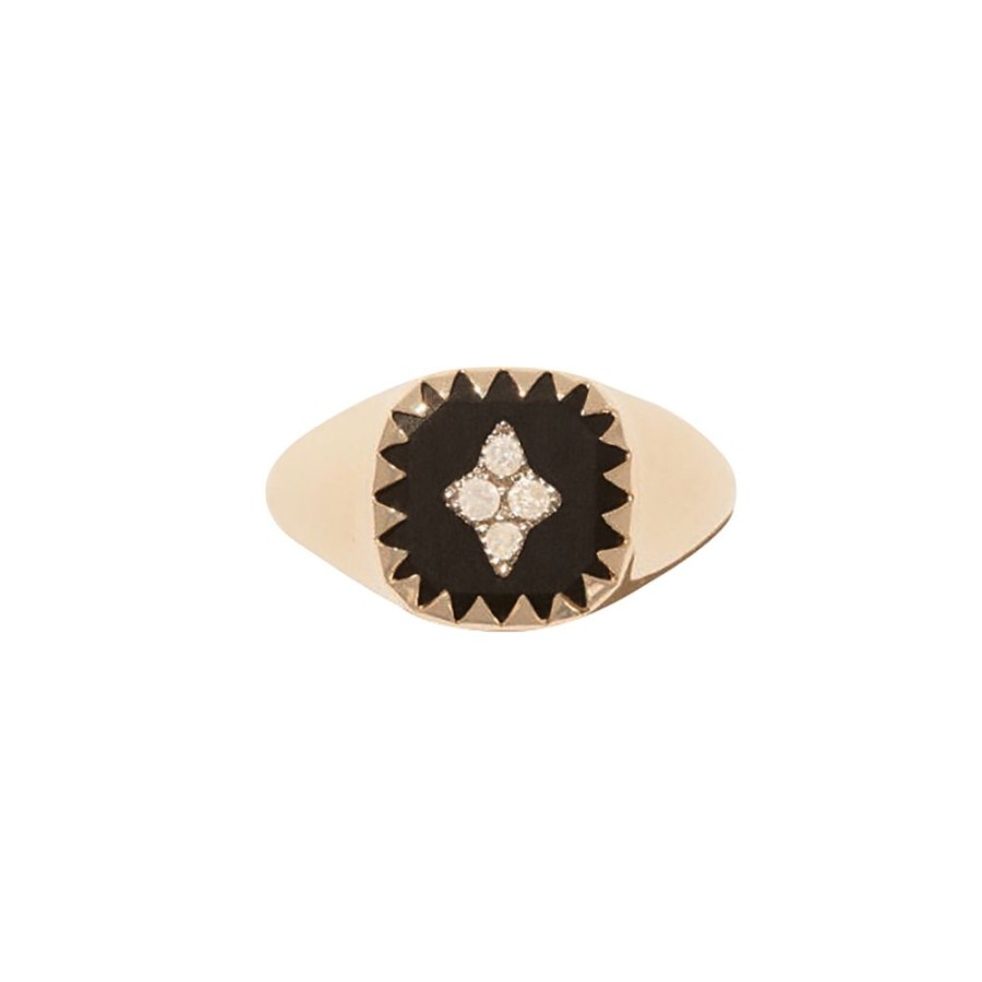 Jewelry Pascale Monvoisin | Black Pierrot Signet Ring