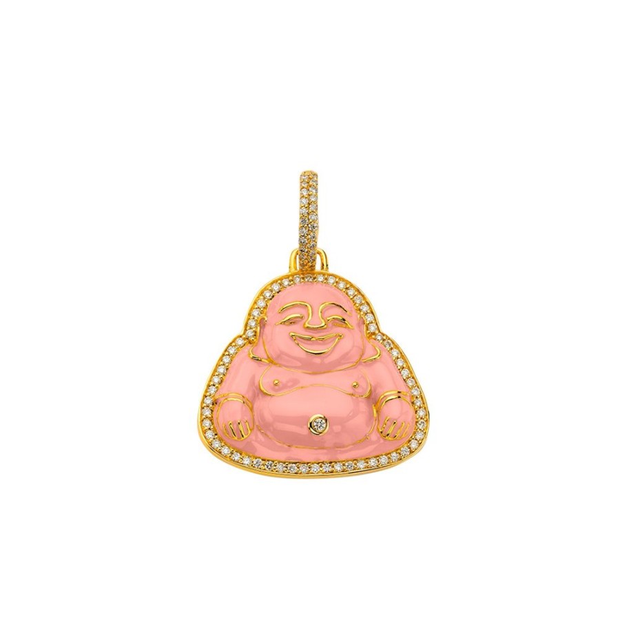 Jewelry Buddha Mama | Small Happy Buddha Pendant - Pink