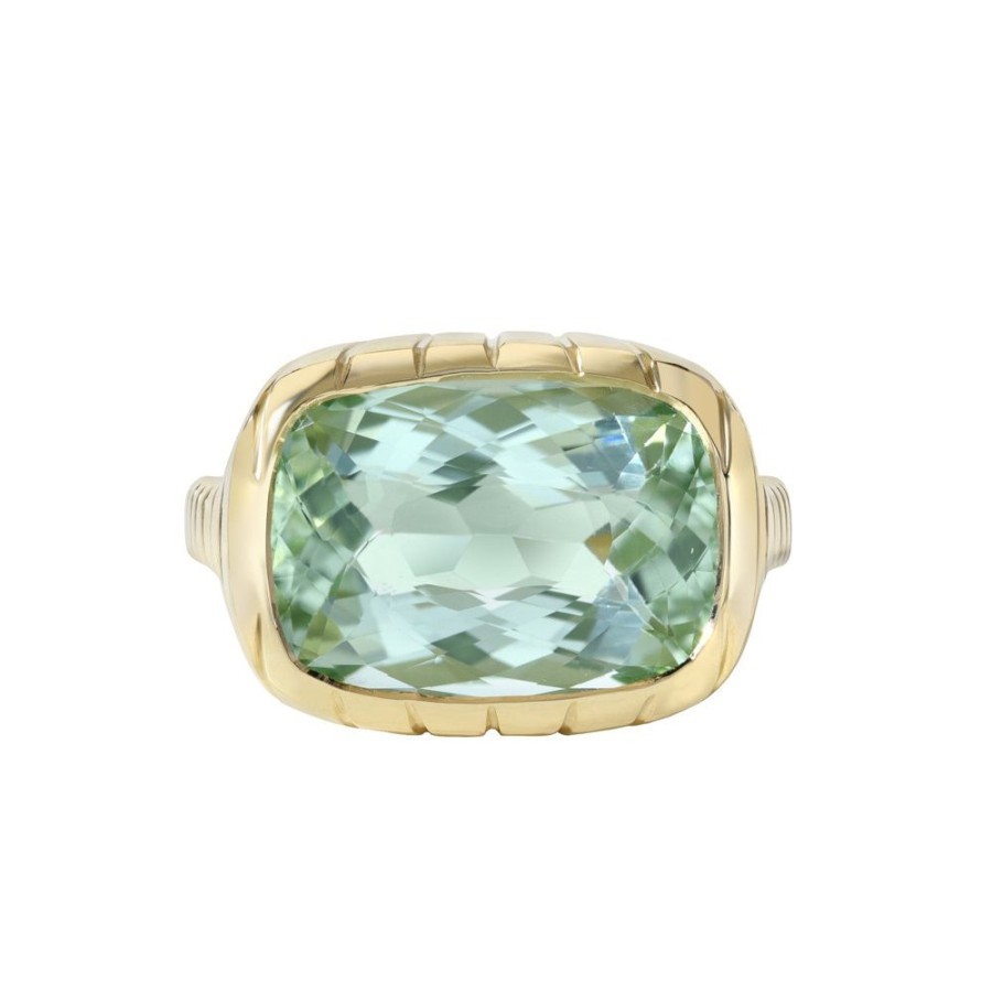 Jewelry Retrouvaí | One-Of-A-Kind Elongated Aqua Tourmaline Heirloom Ring