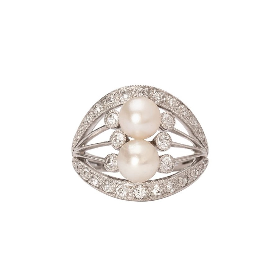 Jewelry Antique & Vintage Jewelry | Je Caldwell Edwardian Pearl & Diamond Ring