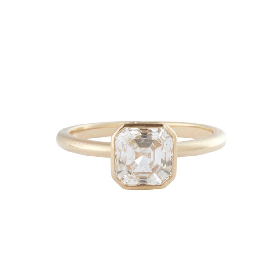 Jewelry Erstwhile | Classic Solitaire Asscher Cut Bezel Solitaire Engagement Ring