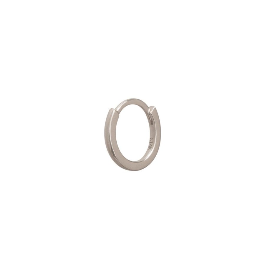 Jewelry Trouver | Solid Gold Huggie 8Mm - White Gold