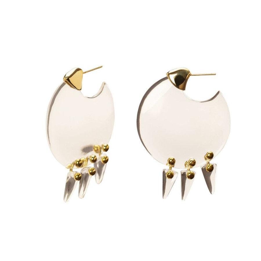 Jewelry Lisa Eisner Jewelry | Plate Fringe Earrings - Crystal Quartz