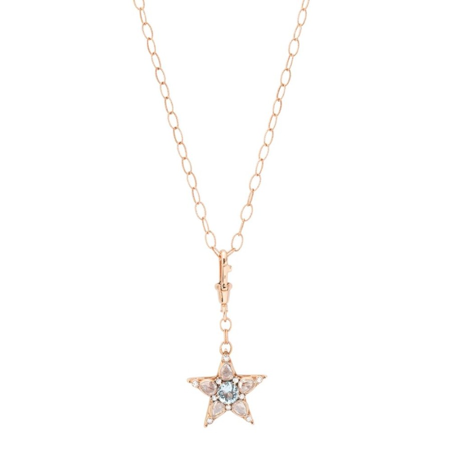 Jewelry Selim Mouzannar | Star Aquamarine And Diamond Pendant Necklace