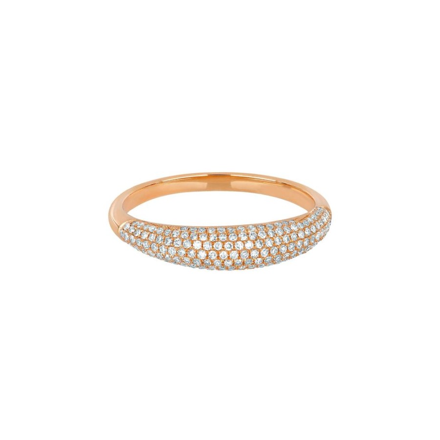 Jewelry EF Collection | Dome Diamond Ring - Rose Gold