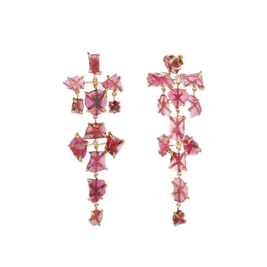 Jewelry Lisa Eisner Jewelry | Rubelite And Tourmaline Chandelier Earrings