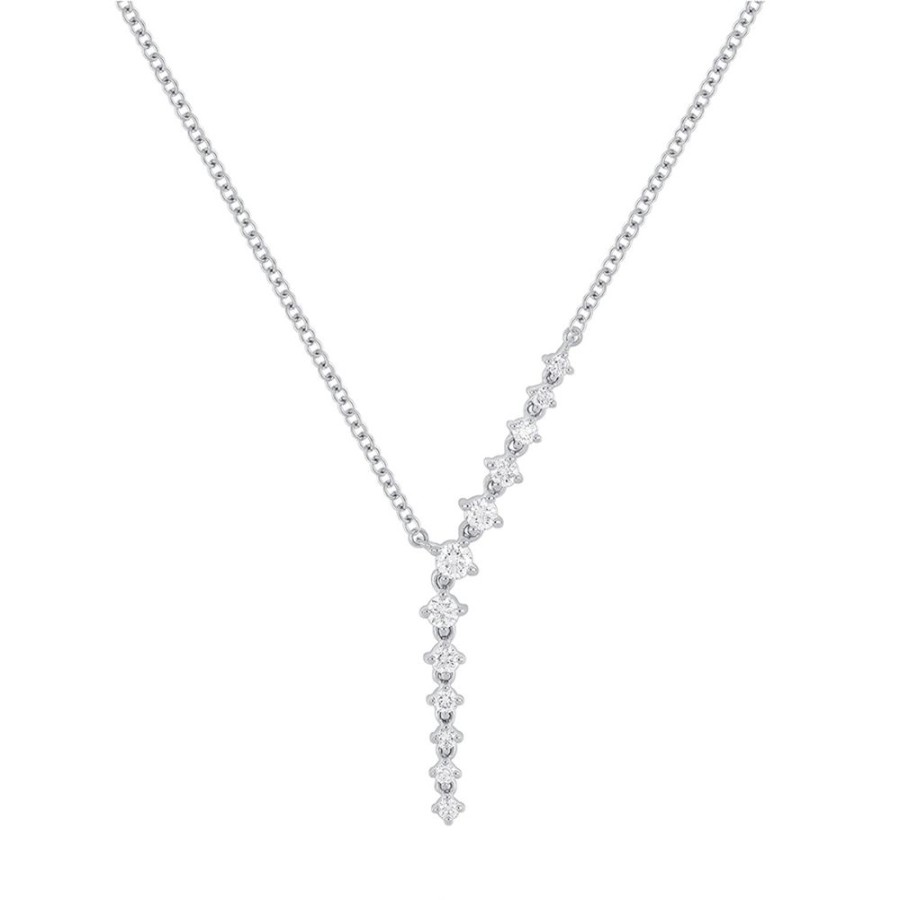 Jewelry EF Collection | Waterfall Necklace - White Gold