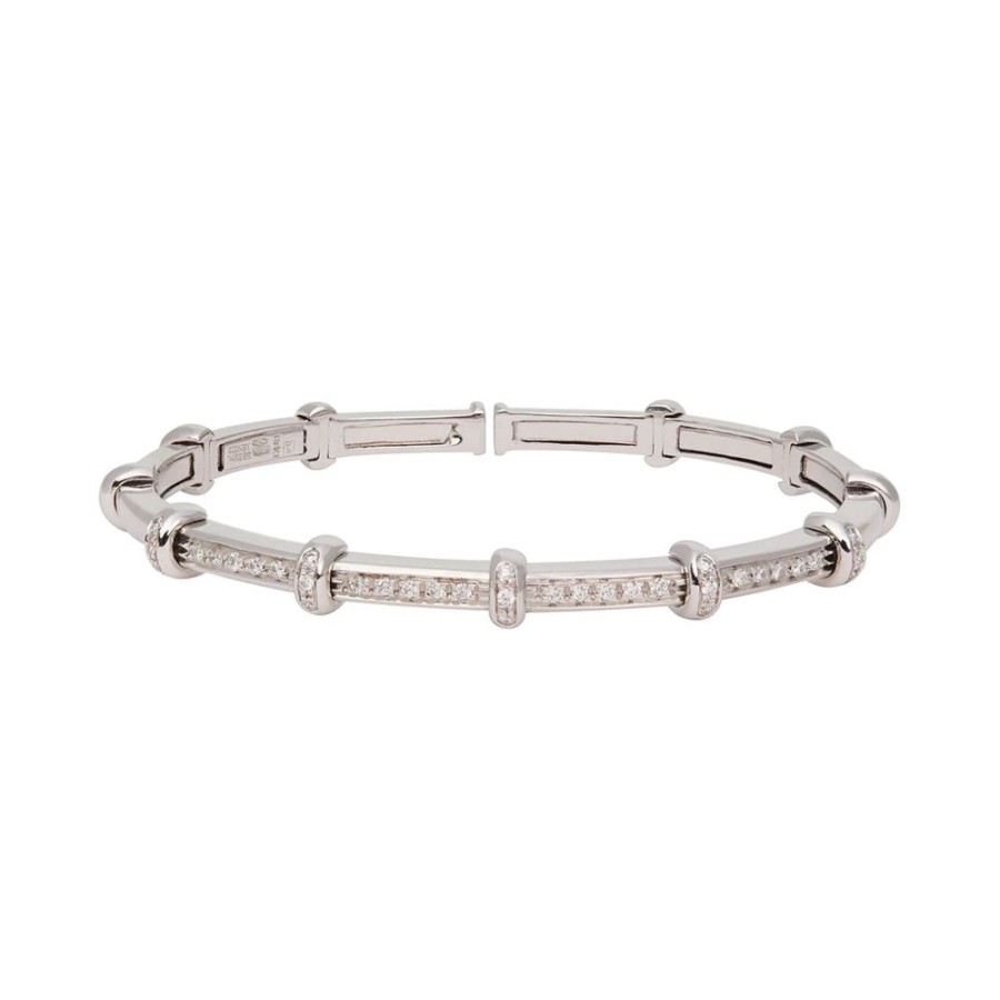 Jewelry Sidney Garber | Diamond Spring Closure Bracelet - White Gold