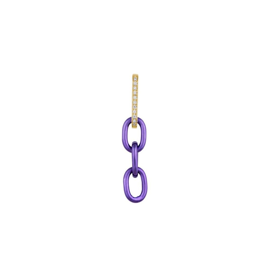 Jewelry DARKAI | Triple Link Earring - Grape & Yellow Gold