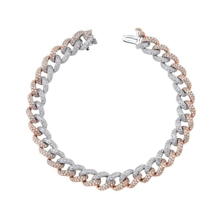 Jewelry SHAY | 2-Tone Pave Diamond Link Bracelet