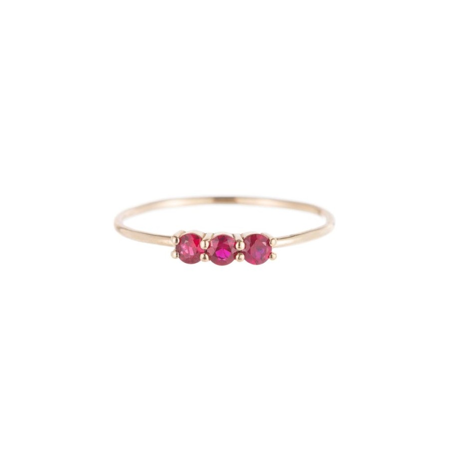 Jewelry Jennie Kwon | Three Stone Ring - Ruby