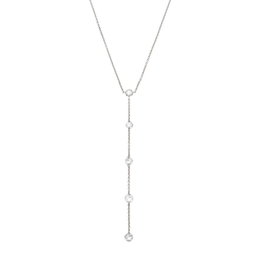 Jewelry Sethi Couture | Cien Five Station Lariat Necklace - White Gold