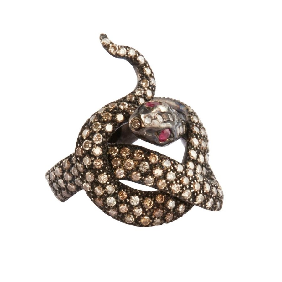 Jewelry Sylvie Corbelin | Adamante Diamond And Corindon Snake Ring