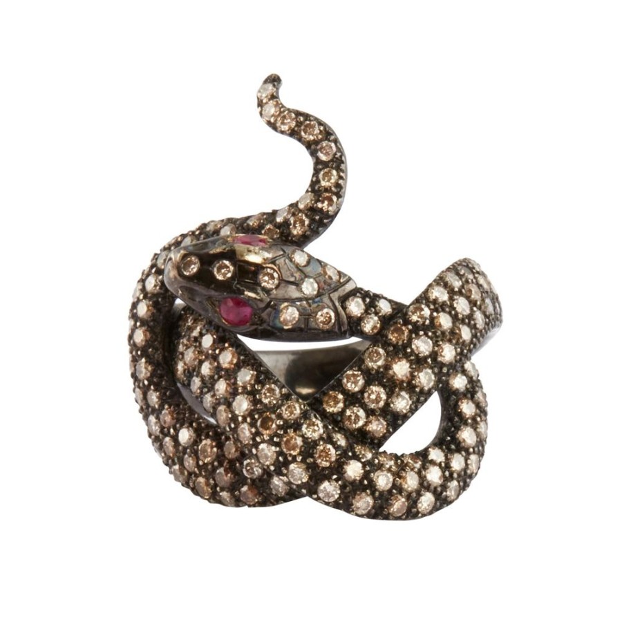 Jewelry Sylvie Corbelin | Adamante Diamond And Corindon Snake Ring